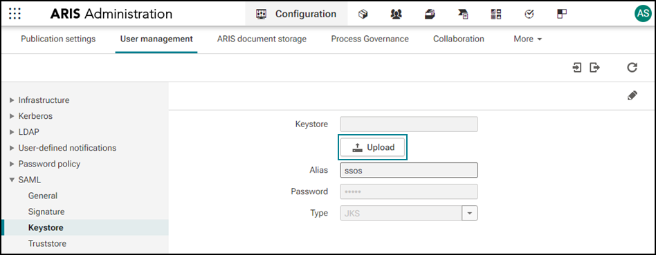 Upload keystore