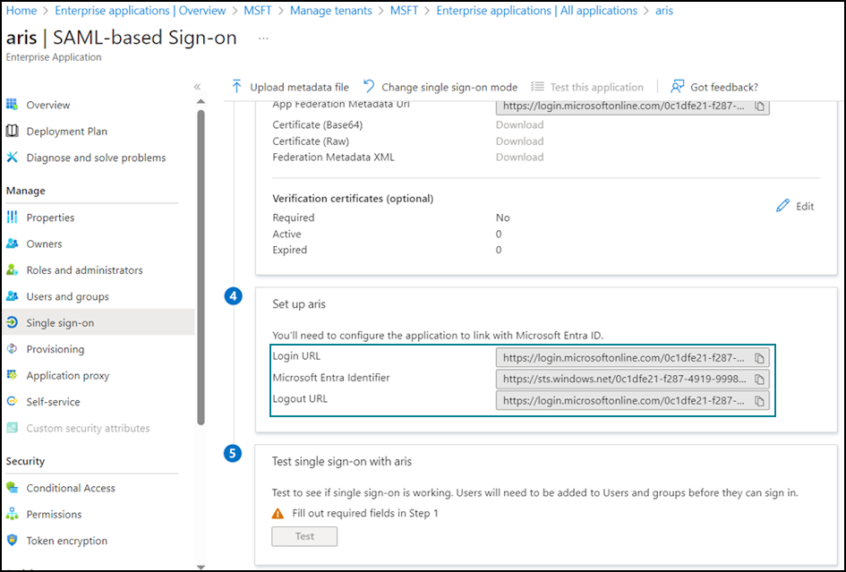 SAML page