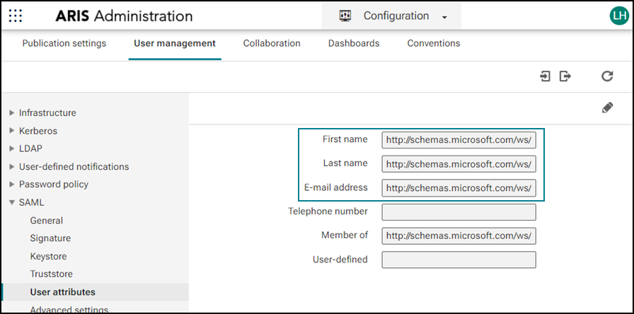 Paste claim name to ARIS