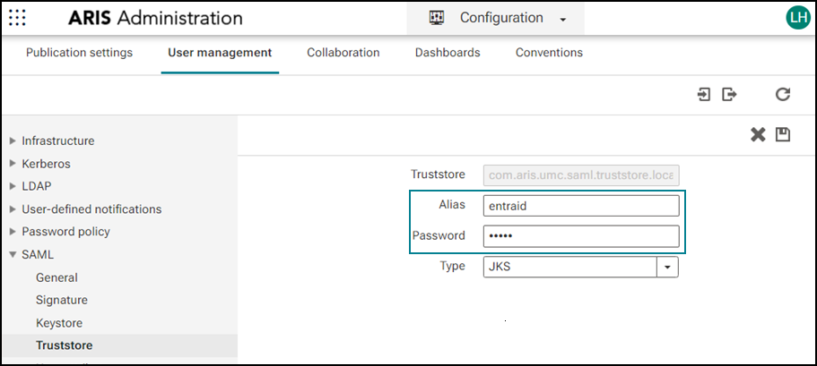 Enter Alias and Password