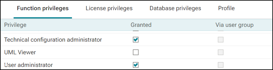 Assign privileges