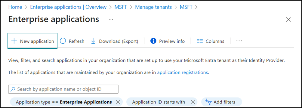 Create new application
